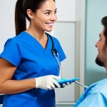 Empathetic Dental Hygienist**

"A professional dental hygienist in a modern clinic, fully clothed in scrubs, gently speaking to a patient. The scene emphasizes clear communication and reassurance. Include dental tools subtly in the background. Safe for work, appropriate content, fully clothed, perfect anatomy, natural proportions, professional, family-friendly, high-quality rendering."

**