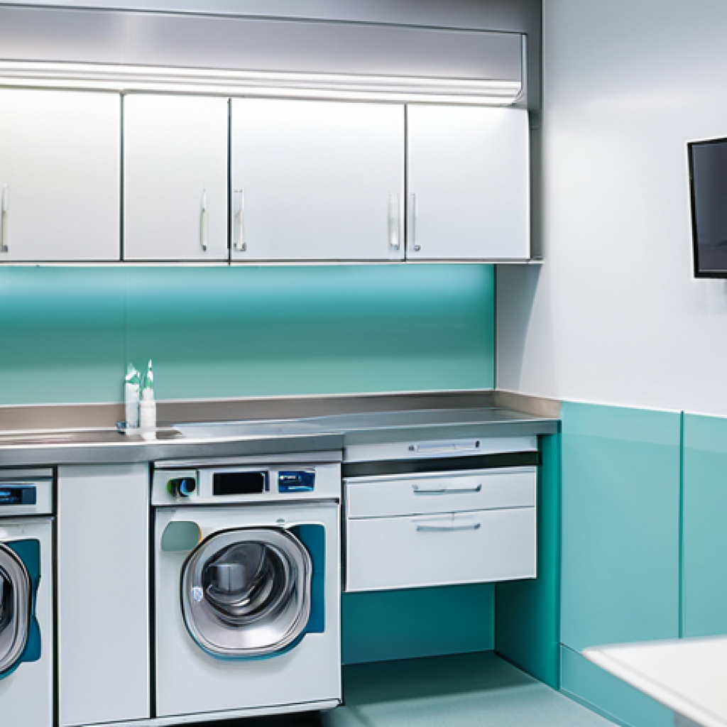 치과위생사 진료실 위생관리 체계 - **Image Prompt: Sterilization Hub of a Modern Dental Clinic**
    A bright, ultra-modern sterilizati...