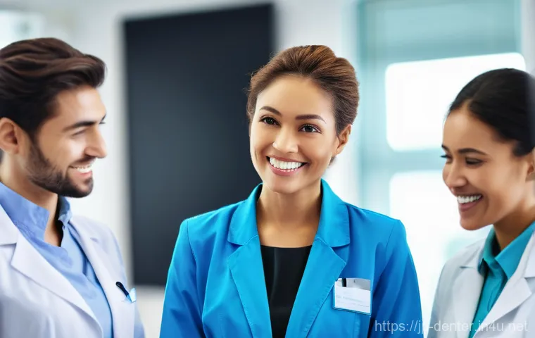 치과위생사 해외 근무 시 문화적 차이 - **Adapting Preventive Care for Diverse Values**
    A contemporary dental office abroad, featuring a...