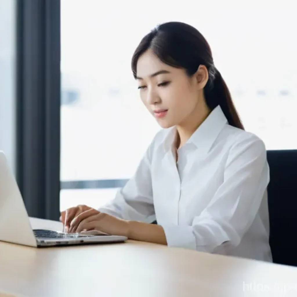 치과위생사 이직 면접 준비 전략 - **Prompt:** A young, professional Japanese woman, a dental hygienist, sits at a modern, well-lit des...