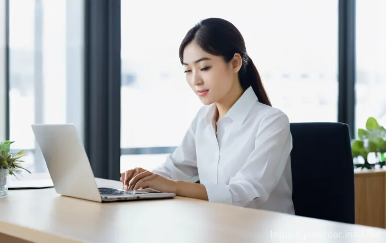 치과위생사 이직 면접 준비 전략 - **Prompt:** A young, professional Japanese woman, a dental hygienist, sits at a modern, well-lit des...
