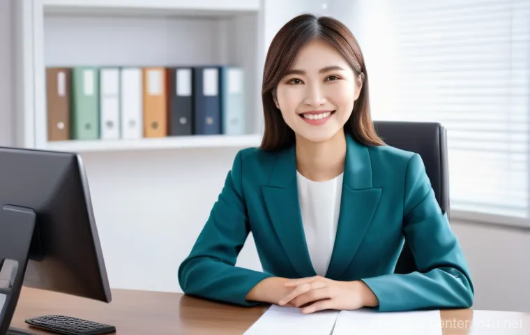 치과위생사 이직 면접 준비 전략 - **Prompt:** A young, professional Japanese woman, a dental hygienist, sits at a modern, well-lit des...