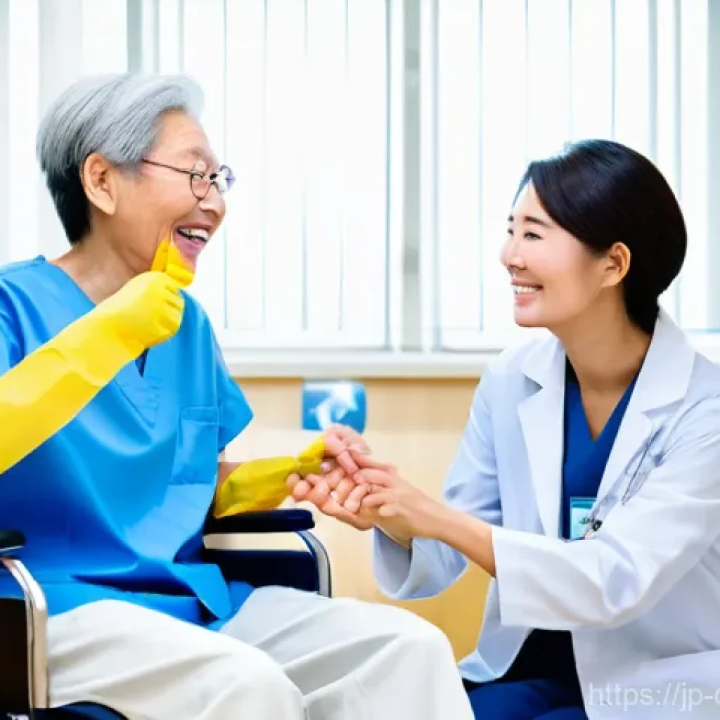 치과위생사와 의료진 간 협업의 중요성 - **Prompt: Collaborative Healthcare for Elderly Wellness**
    A warm and brightly lit hospital ward ...
