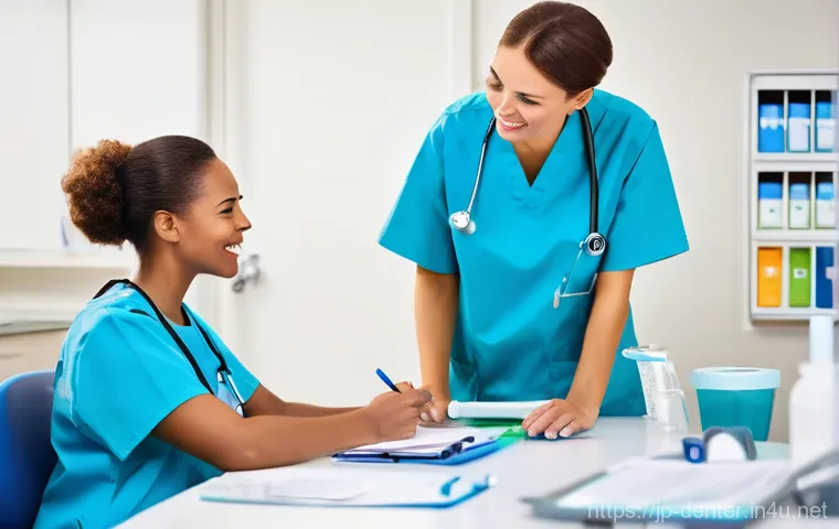 치과위생사와 병원 간 커뮤니케이션 사례 - **Prompt 2: Empathetic Dental Hygienist Listening to a Patient**
    "Inside a warm and reassuring d...