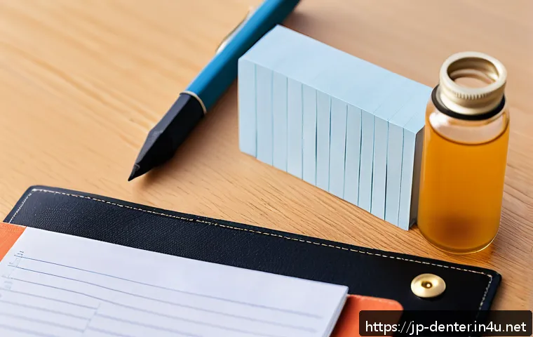 치과위생사 시험 준비물 리스트 - A neat and organized study desk scene for a Japanese student preparing for an exam day, featuring tr...
